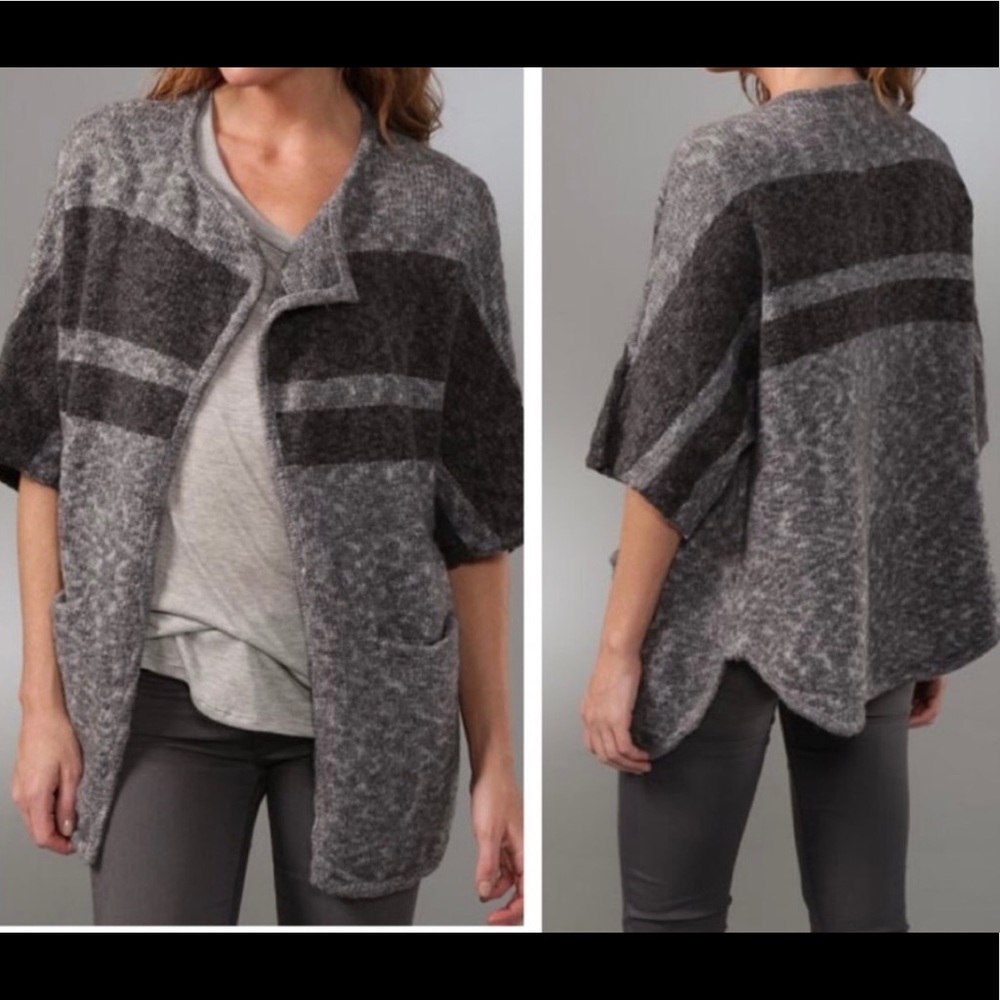 James Perse Women’s Grey Wool Blend Open Sweater Size Medium (2)